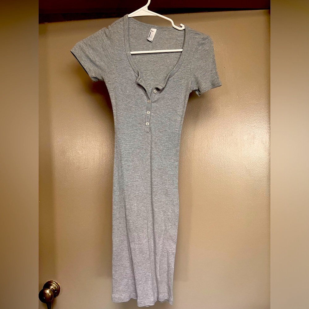 XS American Apparel Baby Rib Gray Dress
